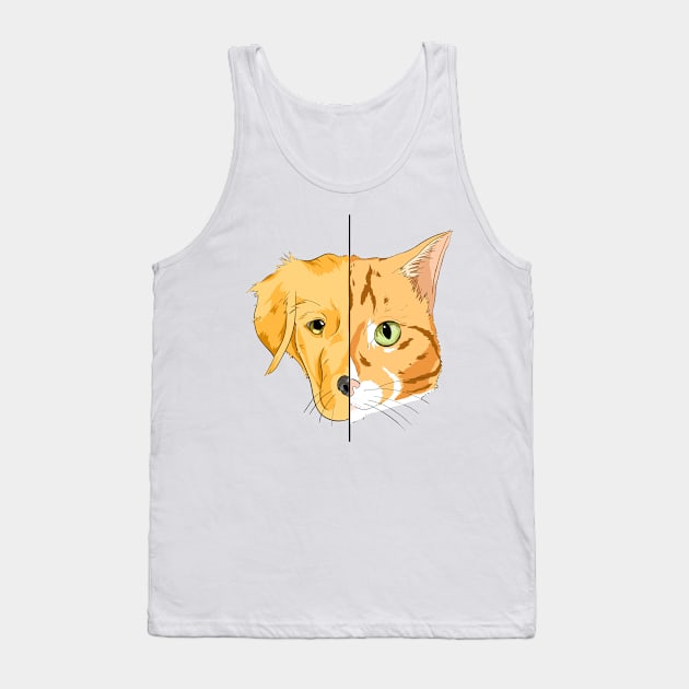 Between Dogs And Cats Tank Top by Luccyano